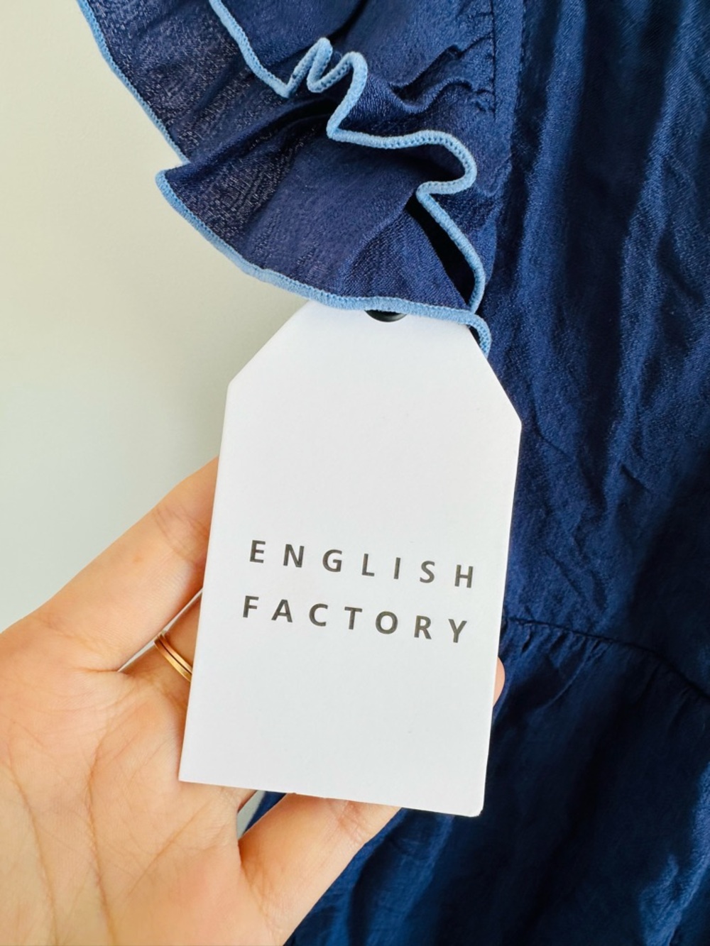 English Factory Navy Ruffle Sleeve Mini Dress - Picture 10 of 10
